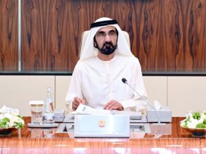His Highness Sheikh Mohammed Bin Rashid Al Maktoum. The Cabinet meeting reviewed the achievements of the country at the global level, where the UAE ranked first in 156 global indicators for the year 2022, compared to 121 indicators in 2020. Image Credit: Wam